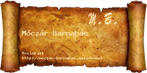 Móczár Barnabás névjegykártya